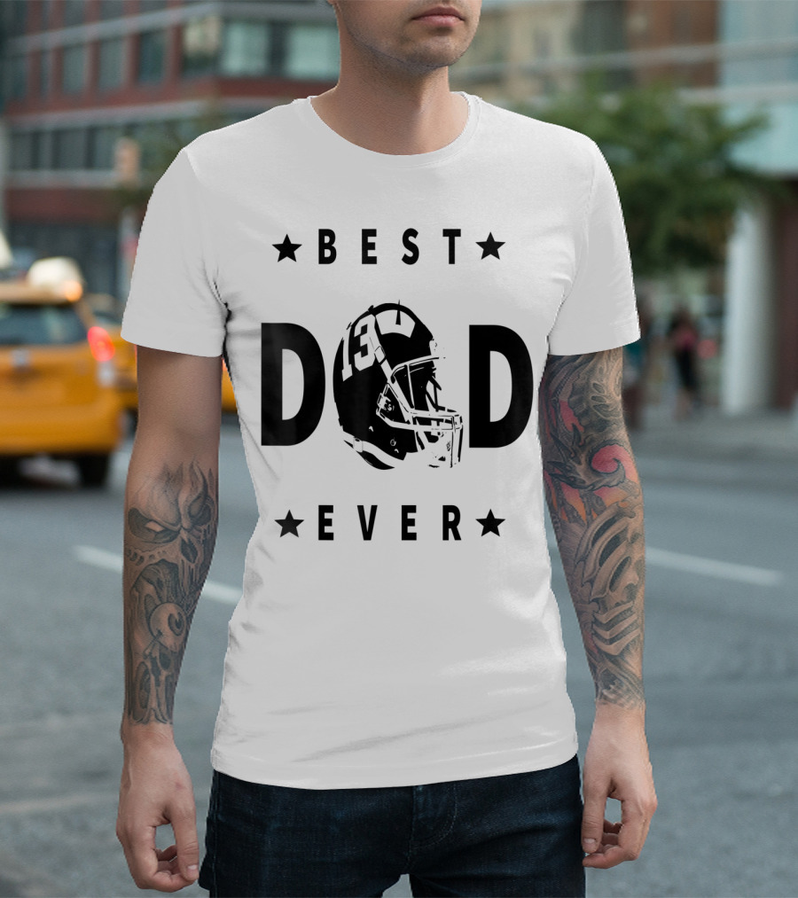 Best Dad Ever Football Helmet Dallas Cowboys Fan T-Shirt
