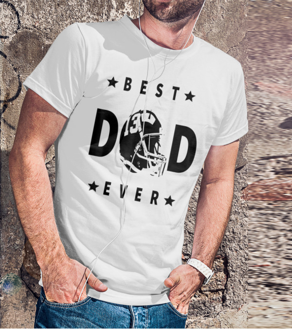 Best Dad Ever Football Helmet Dallas Cowboys Fan T-Shirt