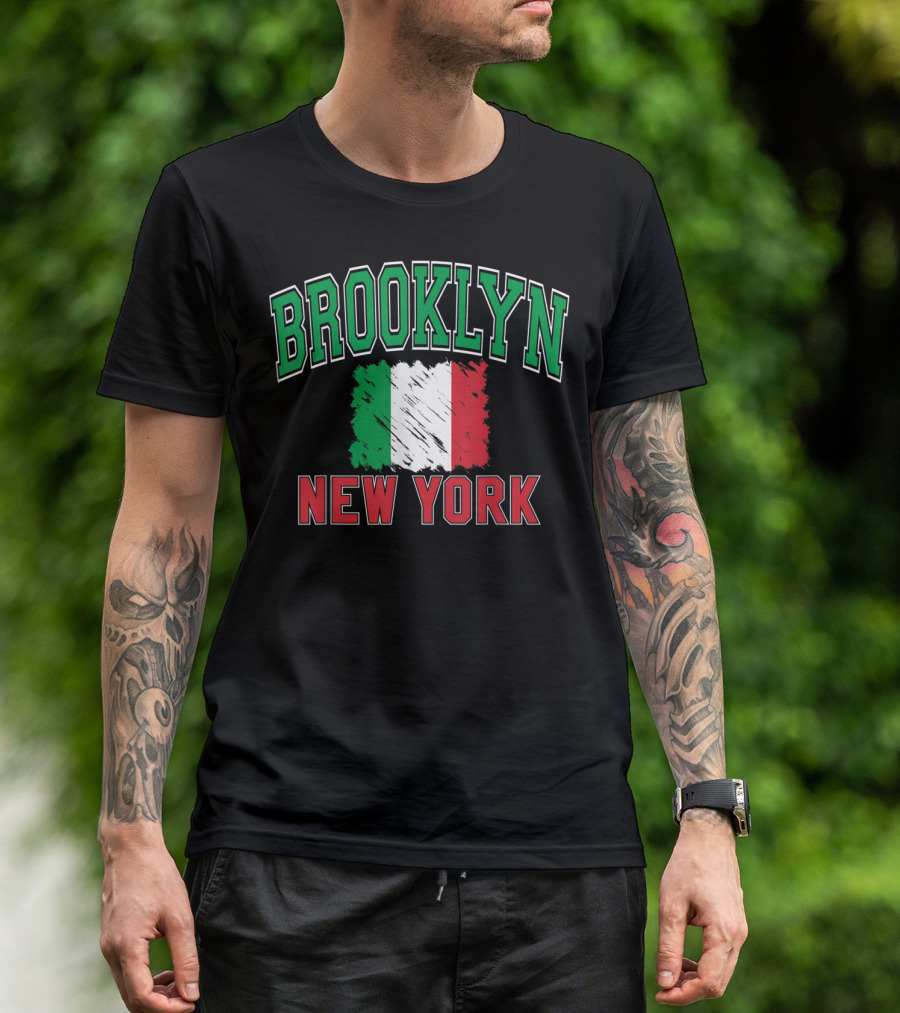 BROOKLYN NEW YORK ITALIAN FLAG VARSITY T-Shirt