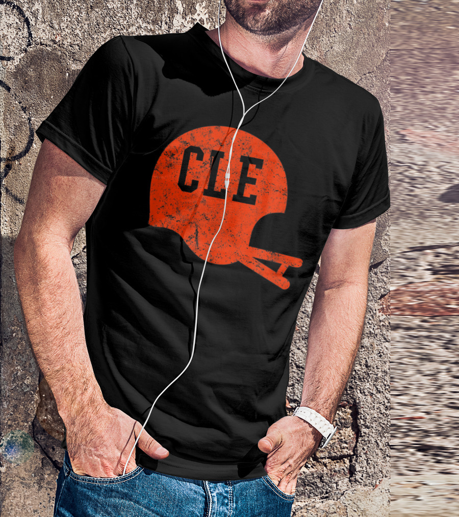 Cleveland Ohio Football CLE Vintage Helmet T-Shirt