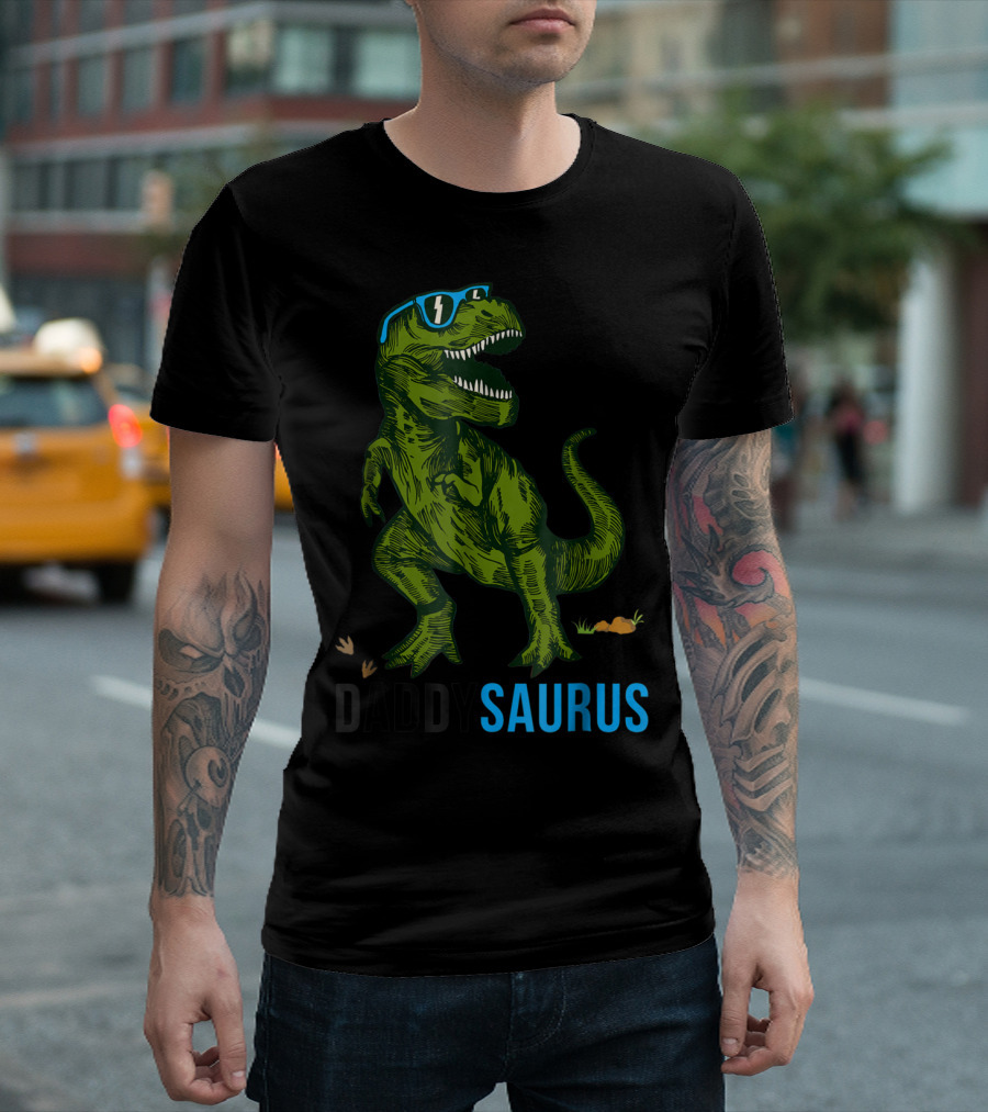 Daddysaurus Rex Dinosaur Dad Fathers Day Fun T-Shirt