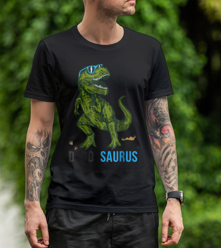 Daddysaurus Rex Dinosaur Dad Fathers Day Fun T-Shirt