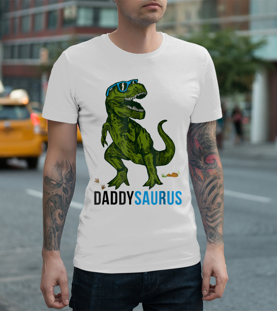 Daddysaurus Rex Dinosaur Dad Fathers Day Fun T-Shirt