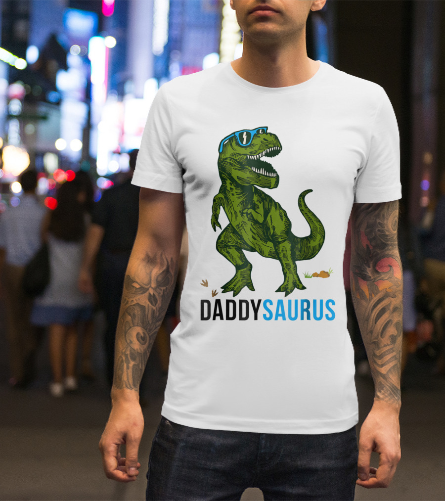 Daddysaurus Rex Dinosaur Dad Fathers Day Fun T-Shirt
