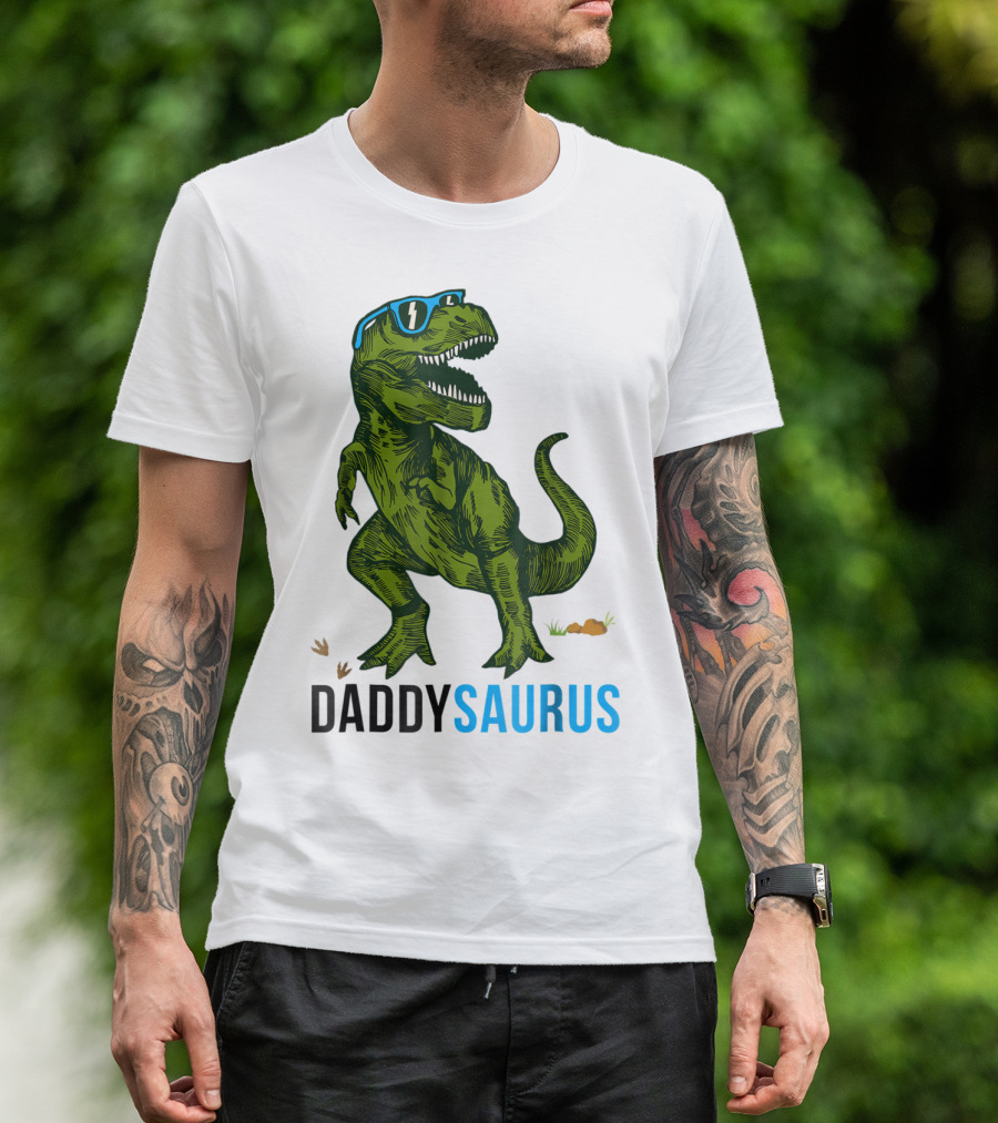 Daddysaurus Rex Dinosaur Dad Fathers Day Fun T-Shirt