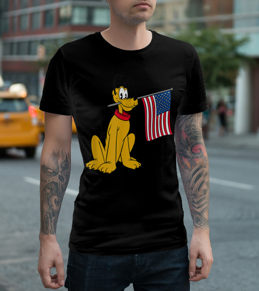 Disney Pluto American Flag T-Shirt