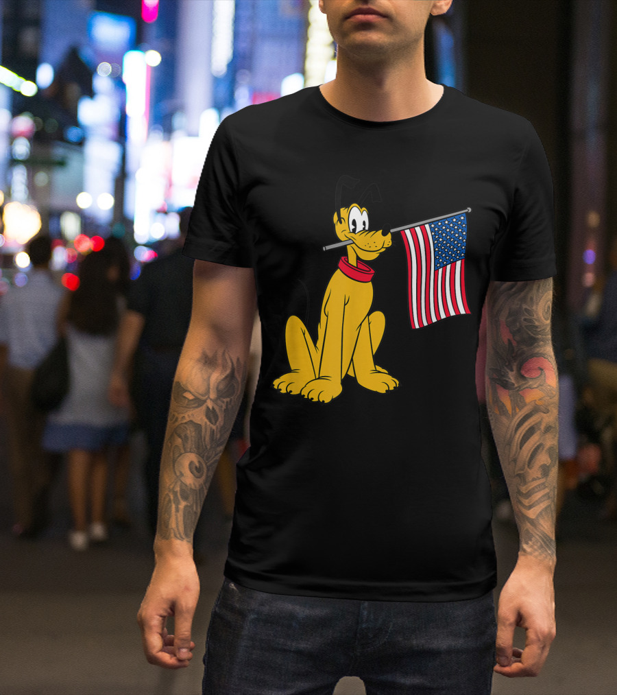Disney Pluto American Flag T-Shirt