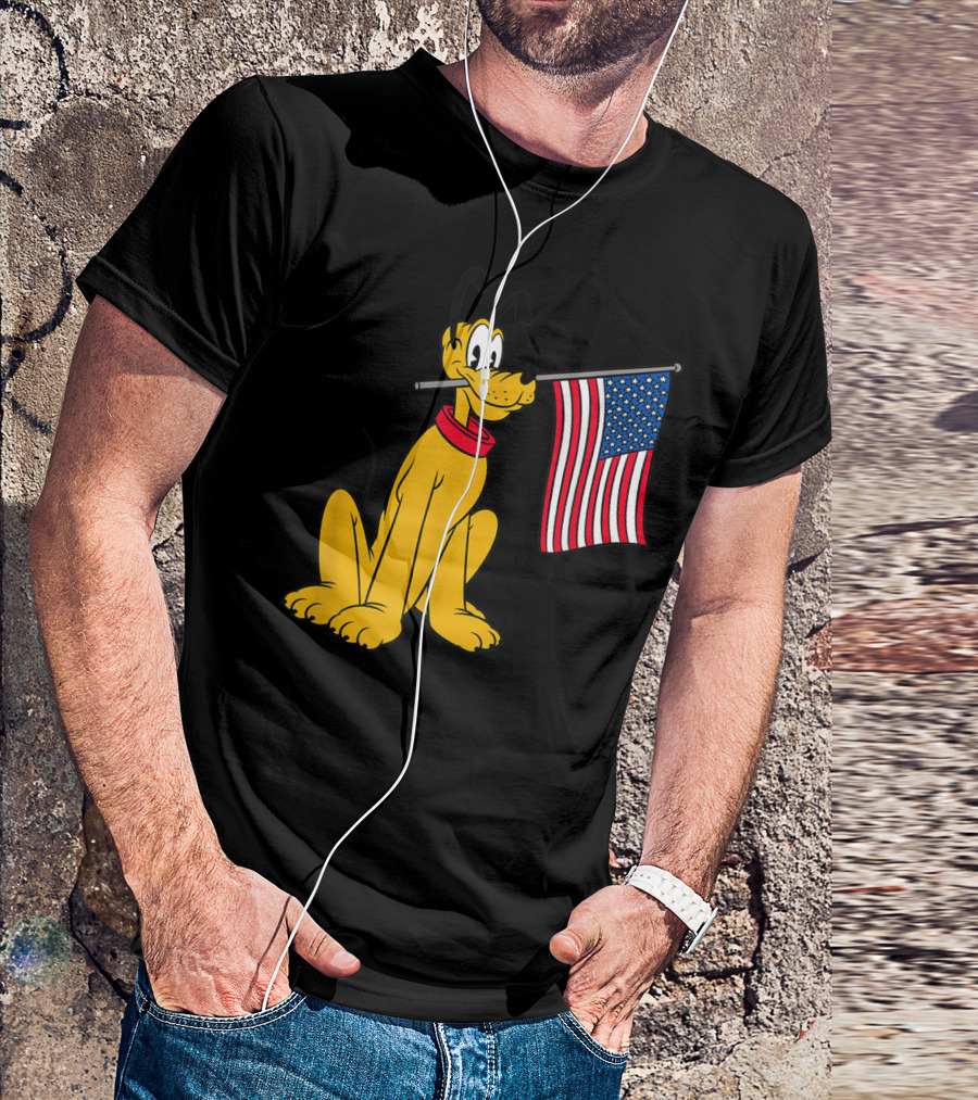 Disney Pluto American Flag T-Shirt