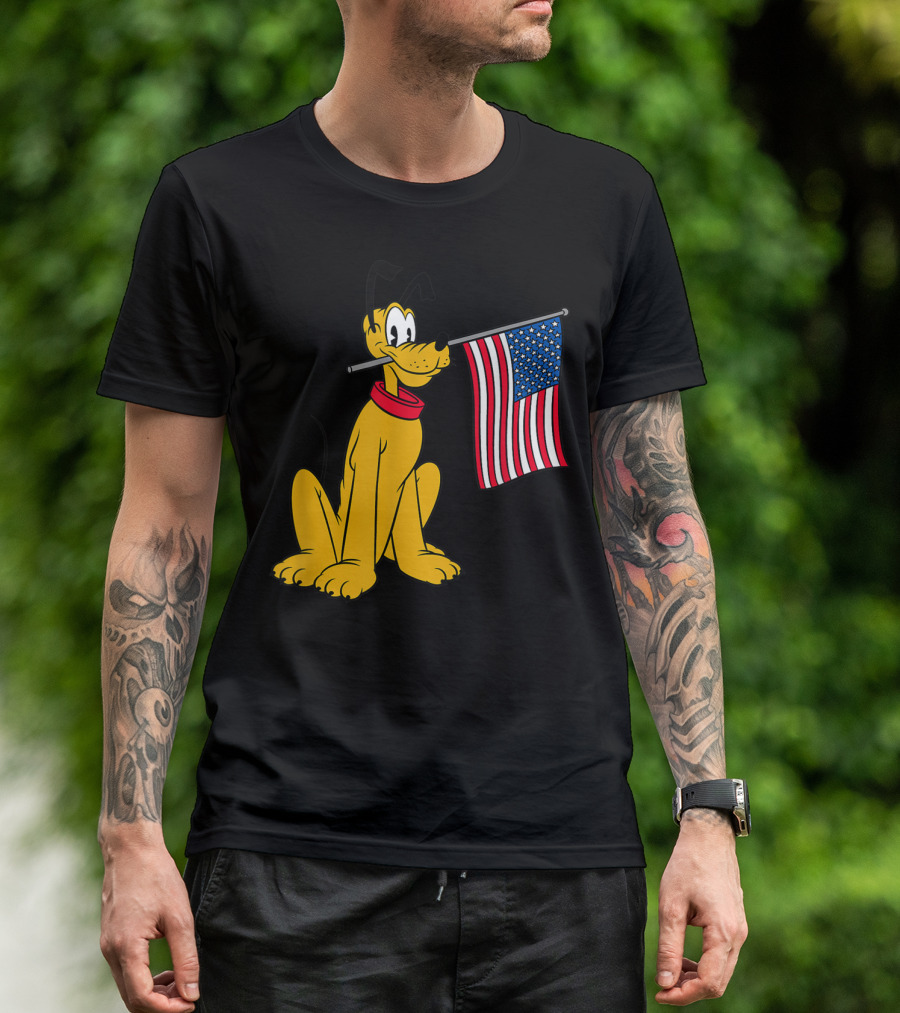Disney Pluto American Flag T-Shirt