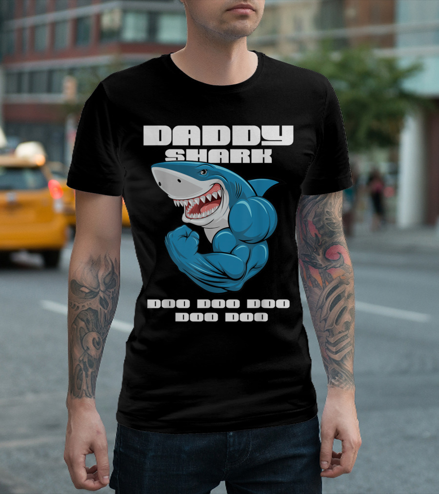 Daddy Shark Doo Doo Doo Doo Matching Family Shark T-Shirt