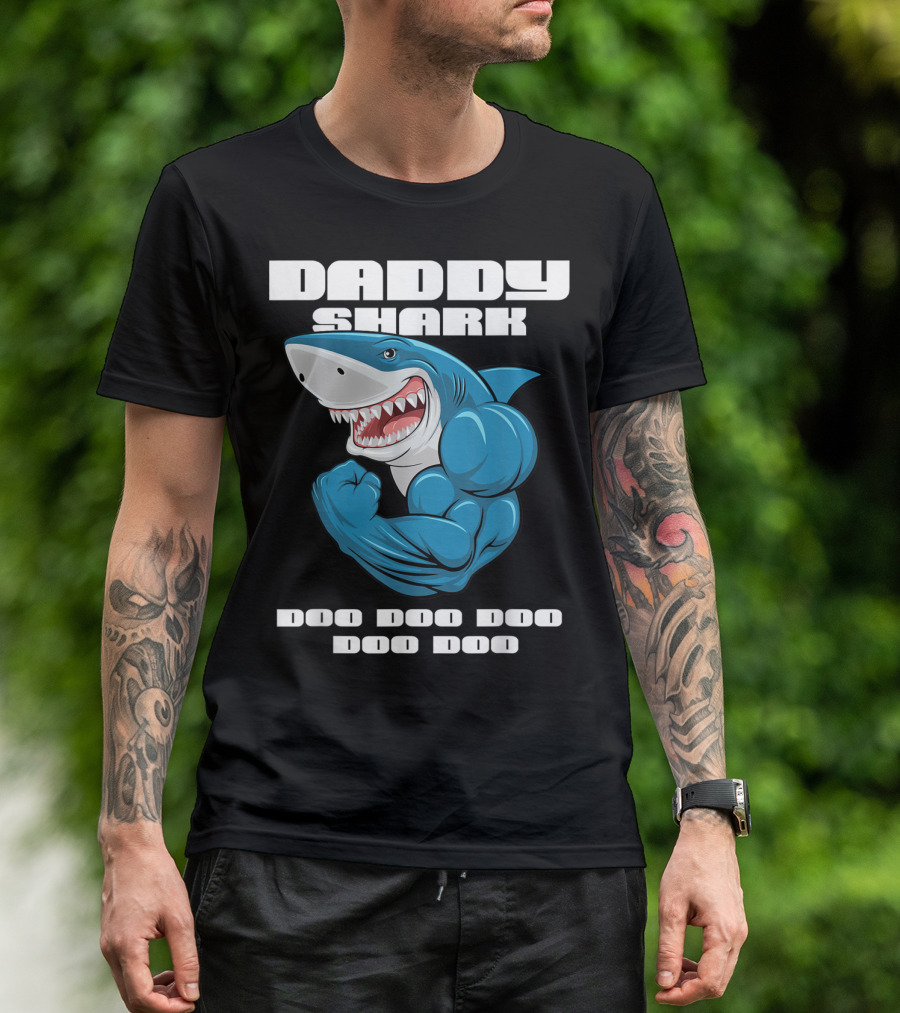 Daddy Shark Doo Doo Doo Doo Matching Family Shark T-Shirt