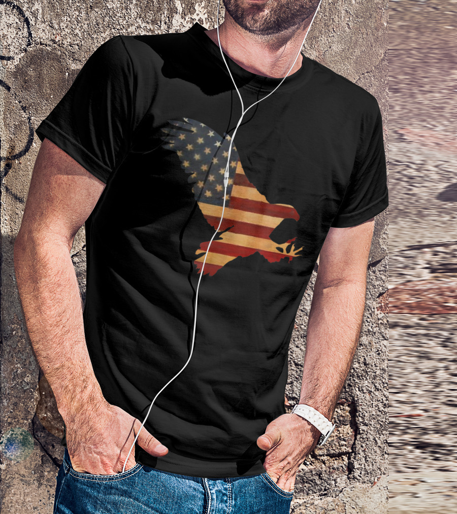 American Flag Eagle Silhouette Cool T-Shirt