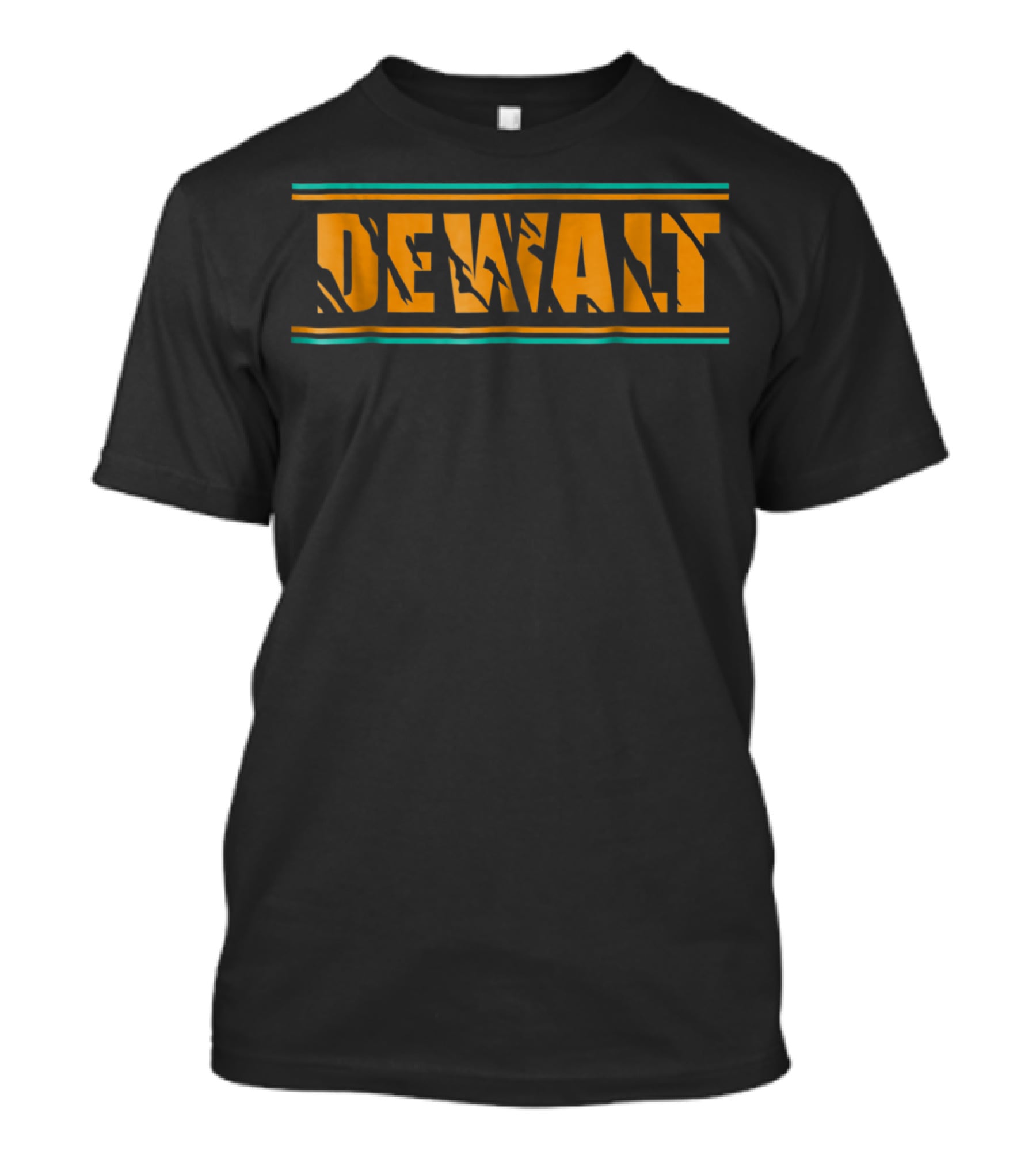 Dewalt Orange And Black Logo With Distressed Stripe Background T-Shirt