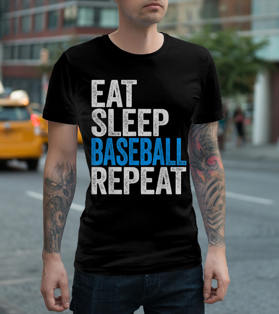 Eat Sleep Baseball Repeat Classic Sports Routine T-Shirt