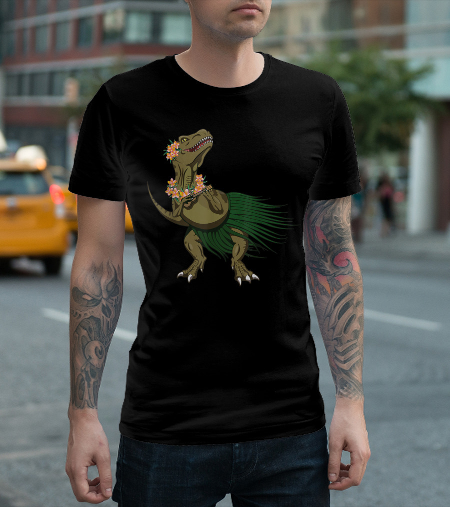 Dinosaur Ukulele Aloha Hawaiian Holiday Hula Dinosaur T-Shirt