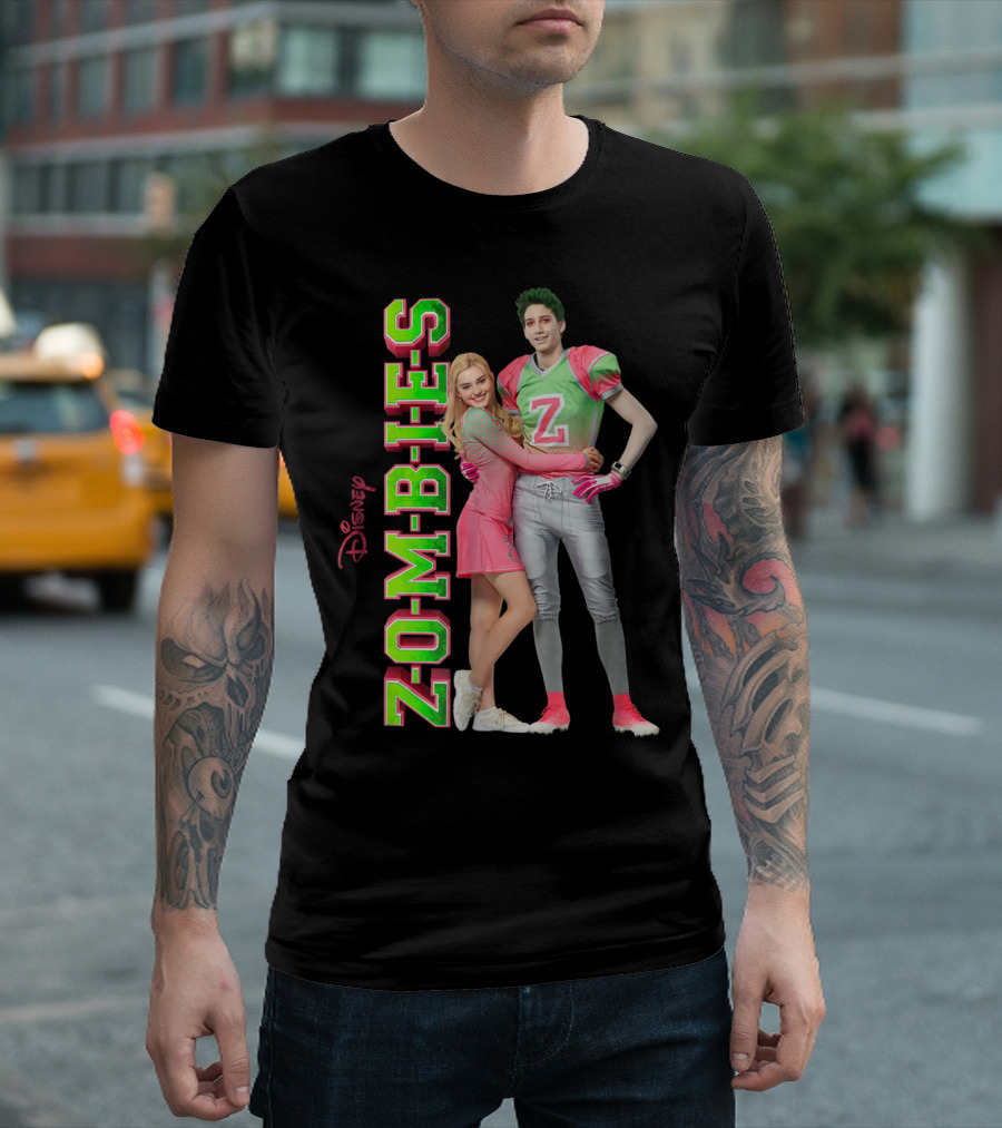 Disney Zombies Zed and Addison Cheerleader and Football Player T-Shirt