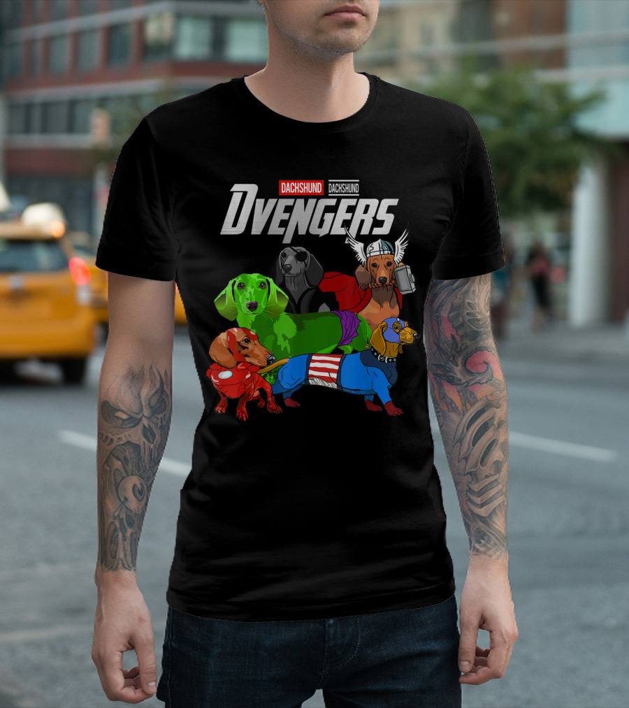 Dvengers Dachshund Funny Dog Superhero T-Shirt