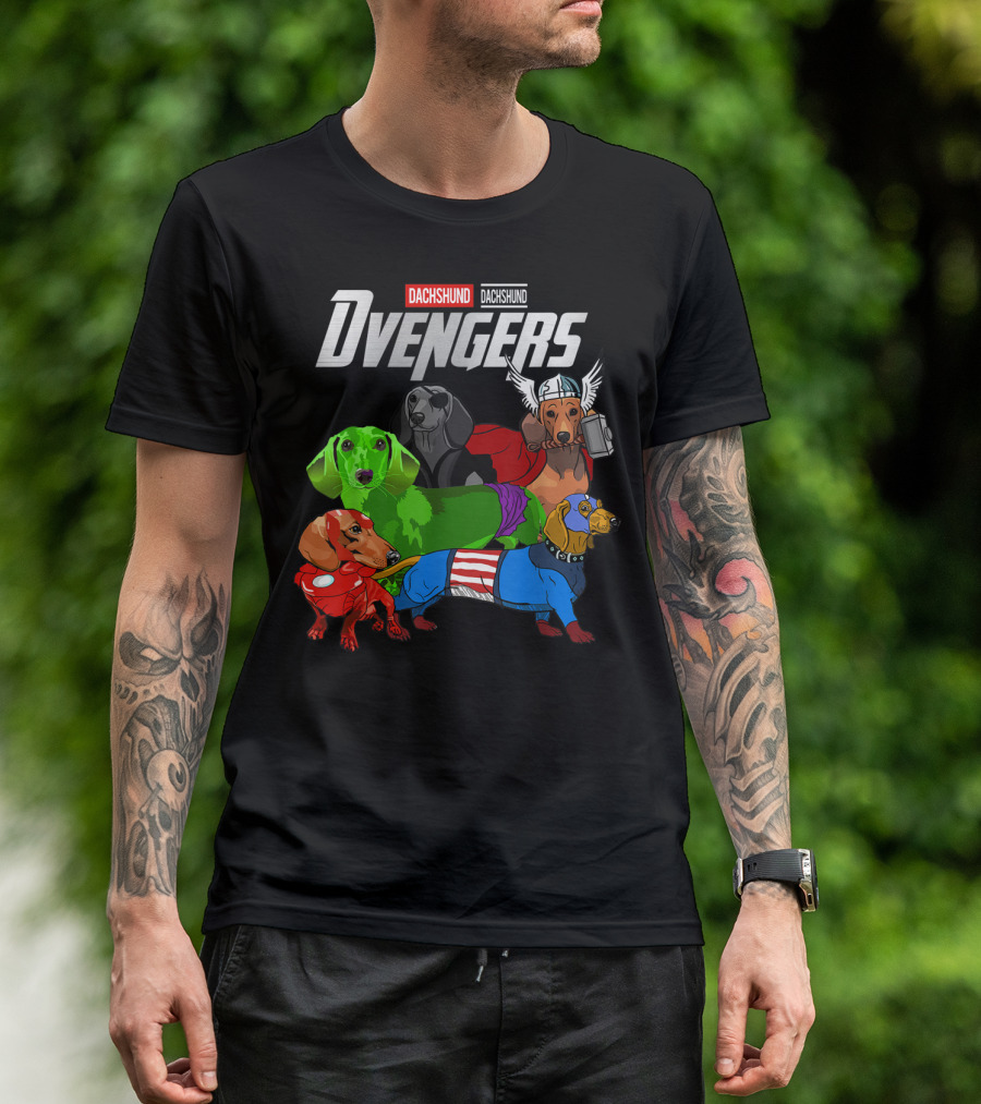Dvengers Dachshund Funny Dog Superhero T-Shirt