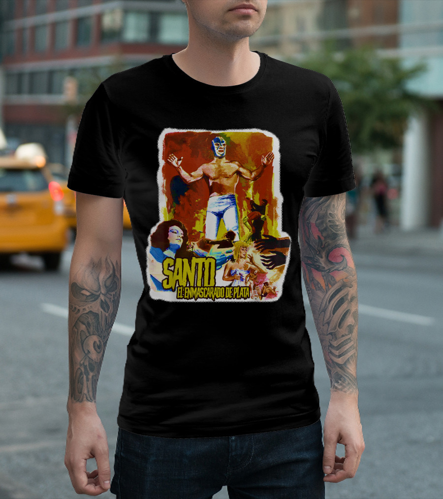Santo El Enmascarado De Plata Classic Luchador Adventure T-Shirt