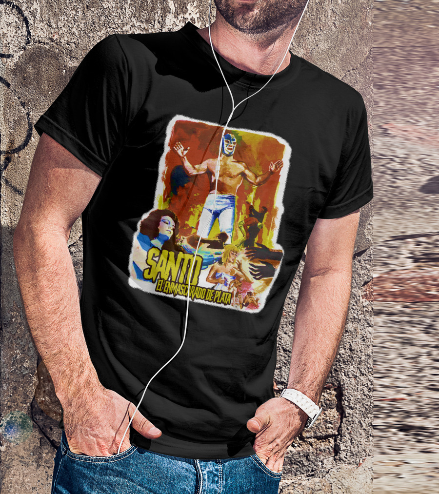 Santo El Enmascarado De Plata Classic Luchador Adventure T-Shirt