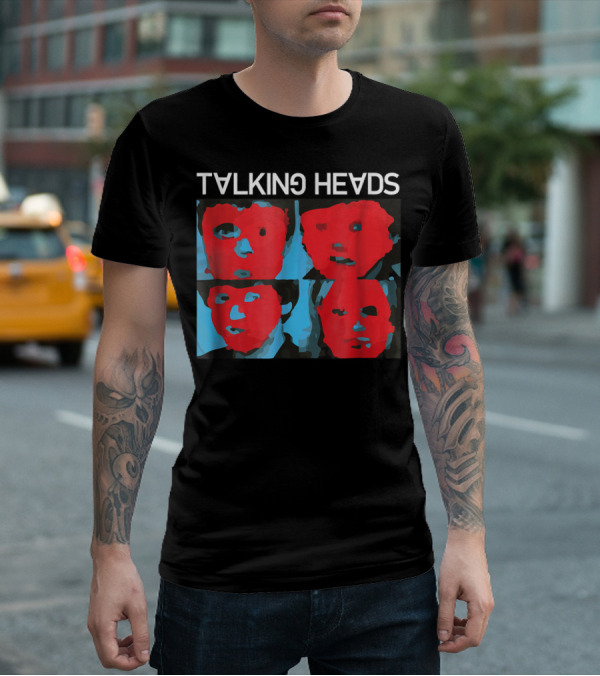 Talking Heads Psycho Killer Red Blue Mask Faces T-Shirt