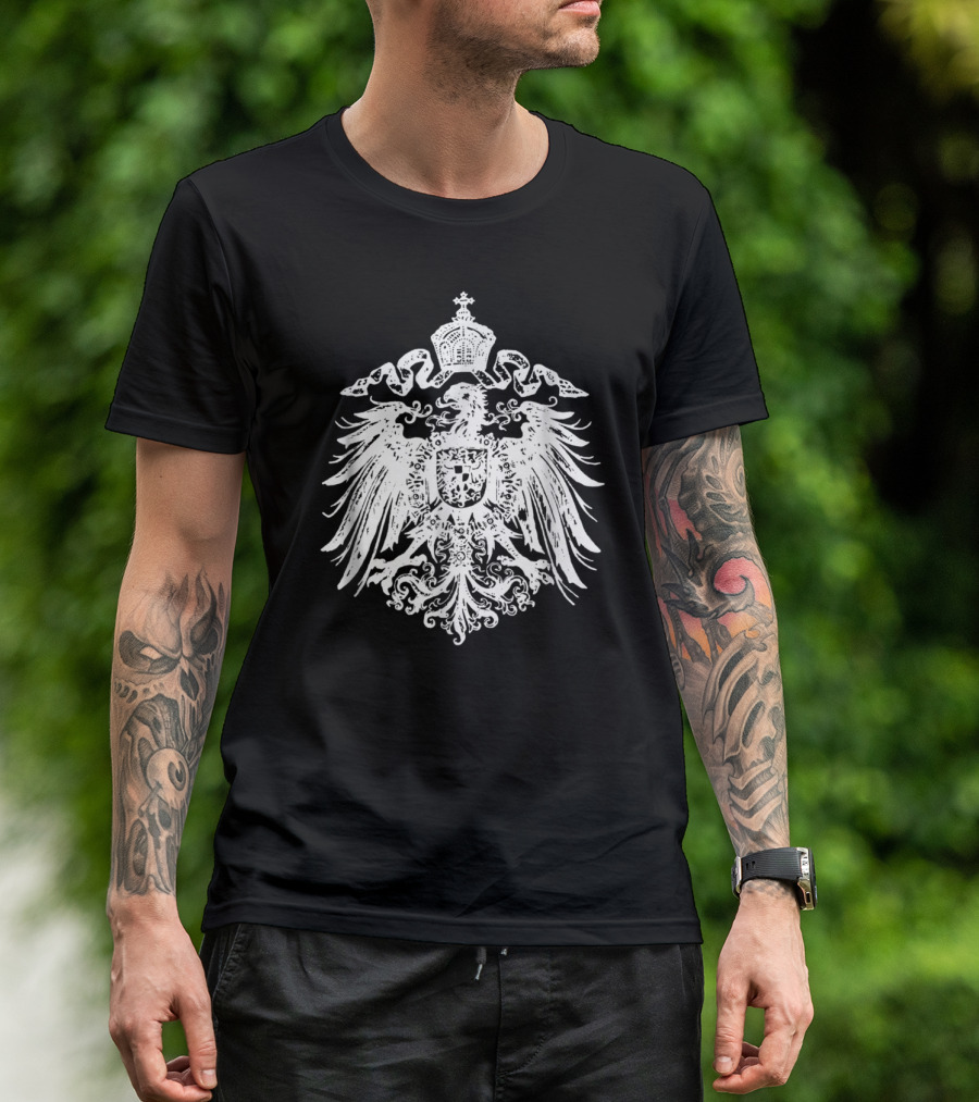 German Imperial Eagle Emblem White Crest T-Shirt