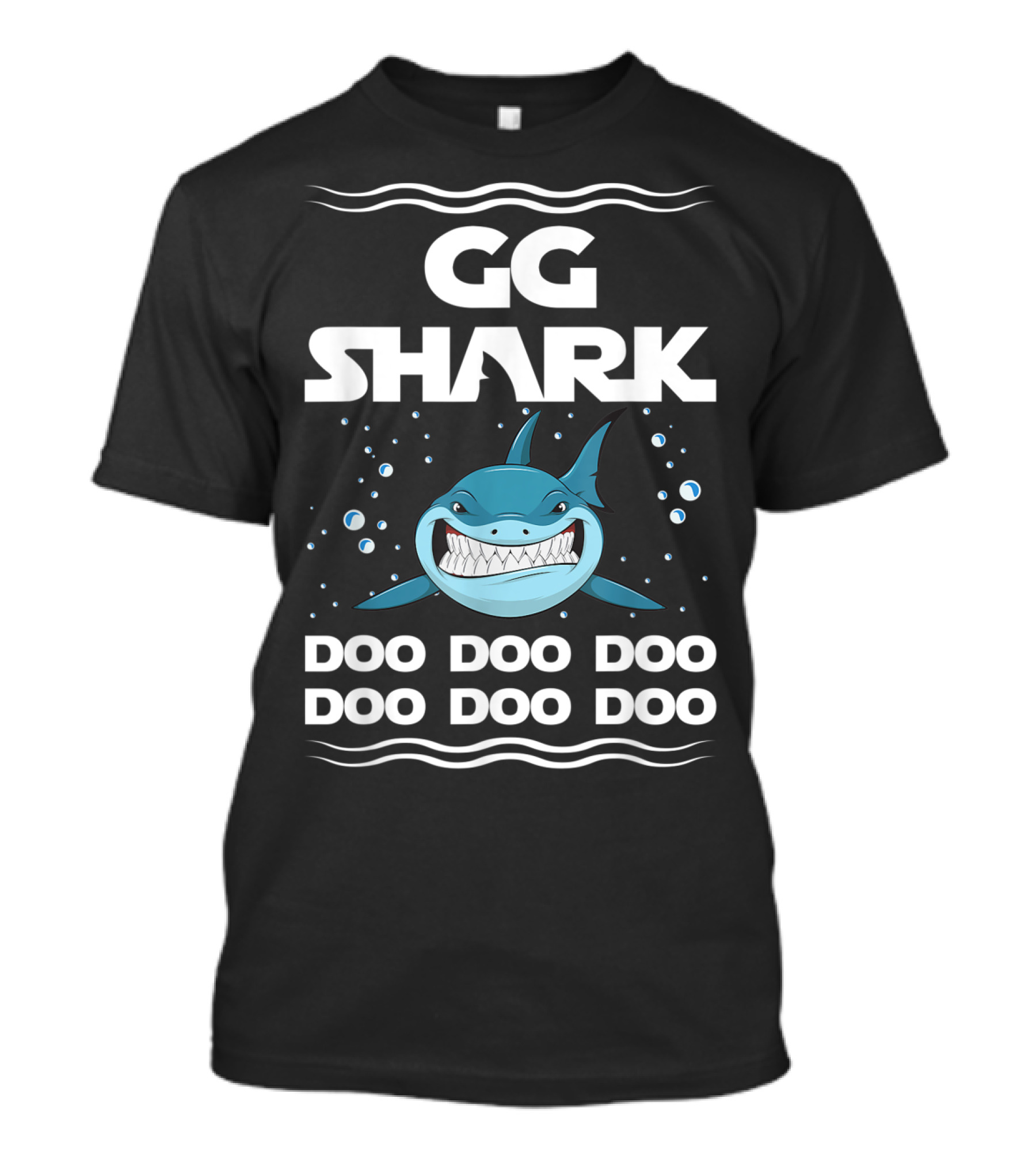 GG Shark Doo Doo Doo Smiling Cartoon Shark With Bubbles T-Shirt