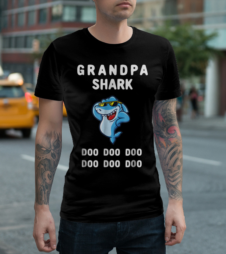Grandpa Shark Doo Doo Doo Sunglasses Fun Grandpa Shark Doo Doo Doo T-Shirt