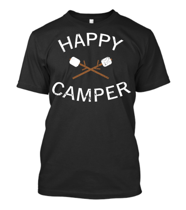 Happy Camper Marshmallow Sticks Grunge T-Shirt