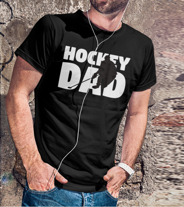 Hockey Dad Father Silhouette Hockey T-Shirt