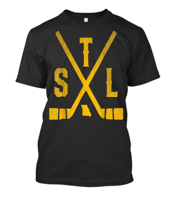 STL Ice Hockey Sticks Missouri State Outline T-Shirt