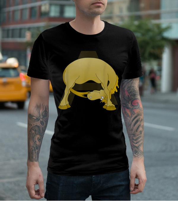 Cute Pony Monogram Cartoon Horse Letter A T-Shirt