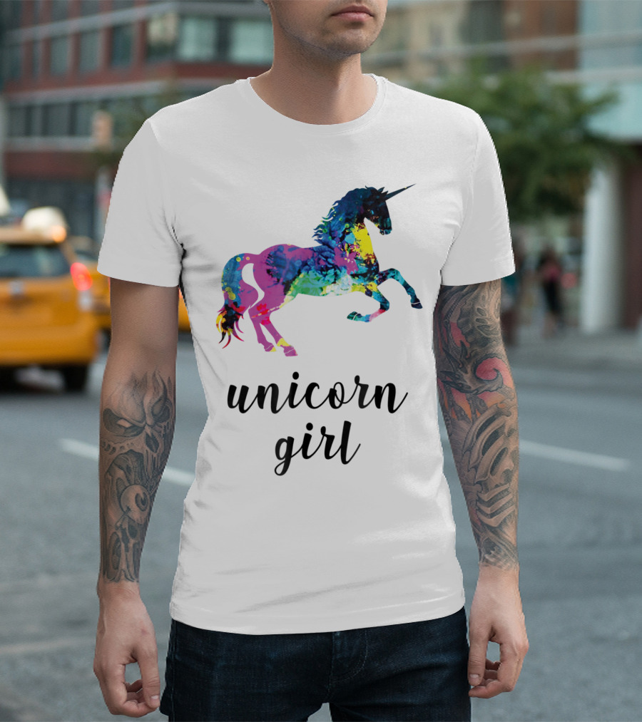 Unicorn Girl Magical Horse Girl Vibrant Colorful T-Shirt