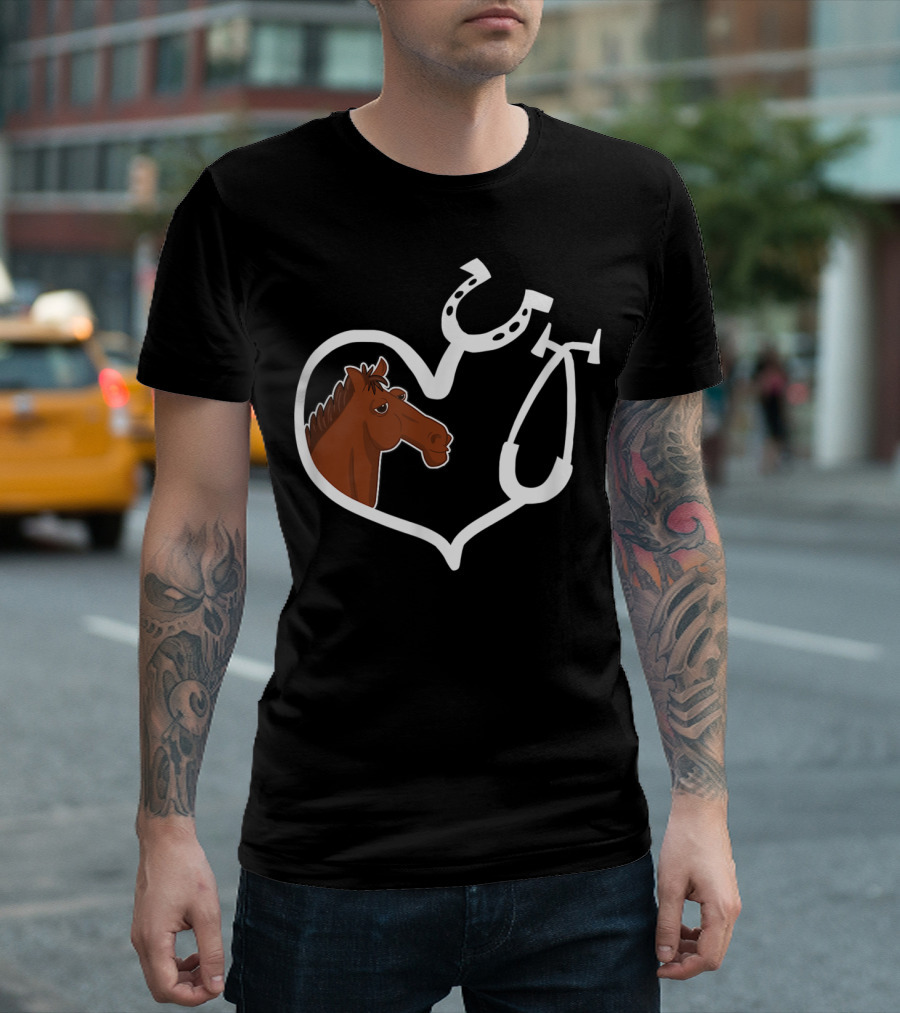 Cute Horse Heart Vet Tech QW T-Shirt
