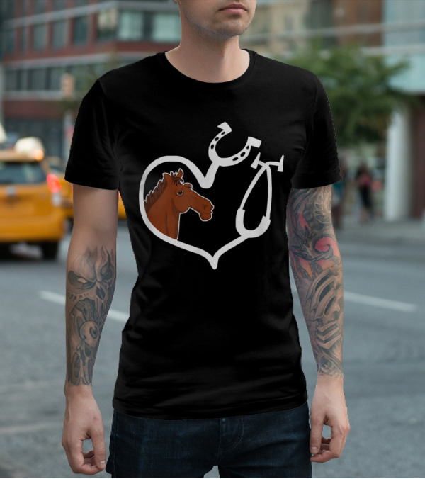 Cute Horse Heart Vet Tech QW T-Shirt