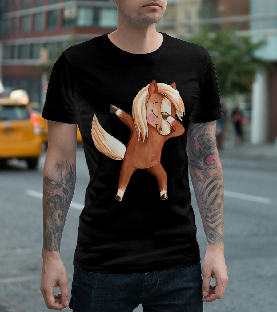 Dabbing Haflinger Horse Brown Pony Dabbing Pose T-Shirt