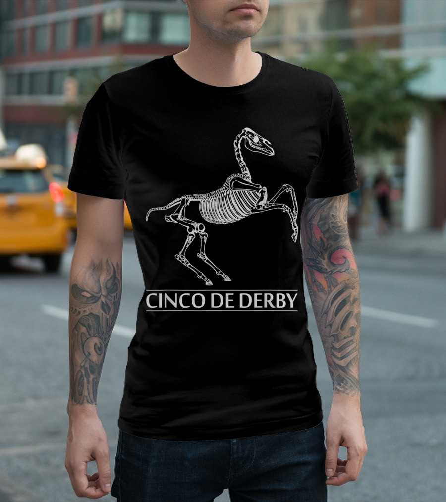 Cinco De Derby Mexican Skeleton Horse T-Shirt