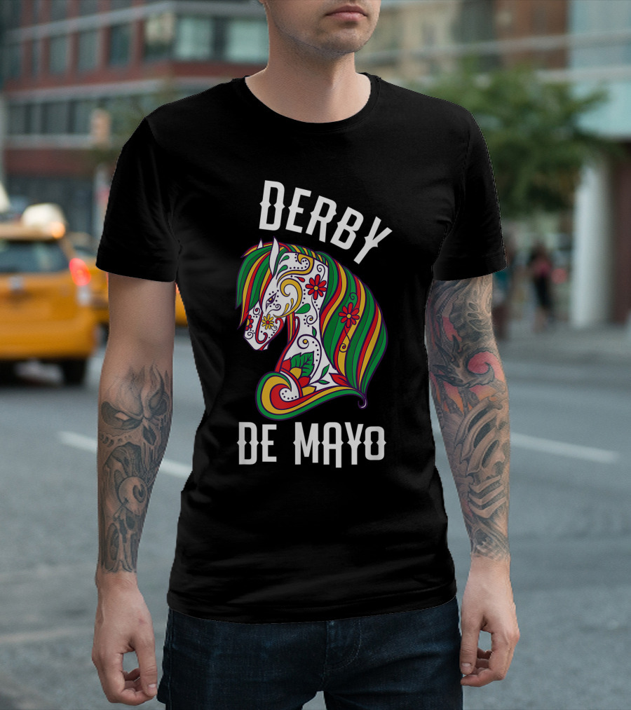 Derby De Mayo Colorful Floral Horse Art UF T-Shirt