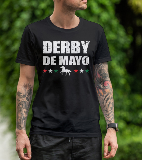 Derby De Mayo Mexican Horse Racing Equestrian Stars T-Shirt