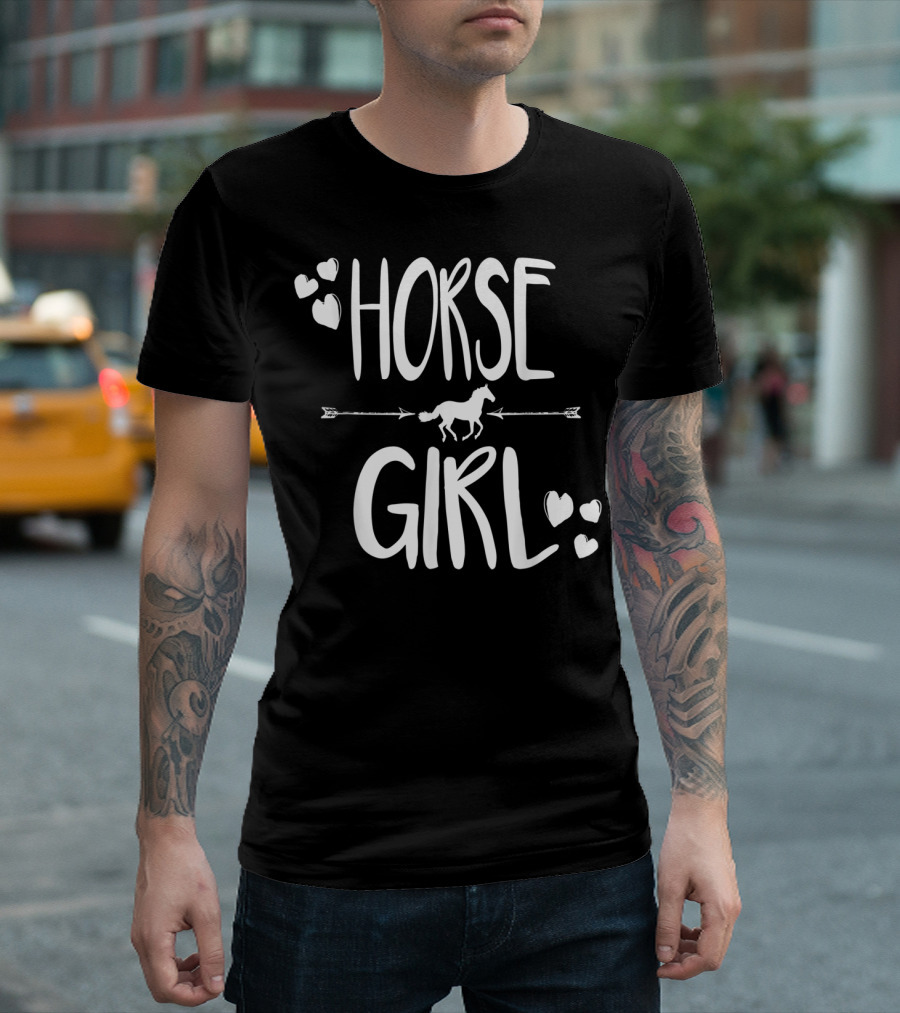 Horse Girl Equestrian Passion with Hearts and Arrow Accents T-Shirt