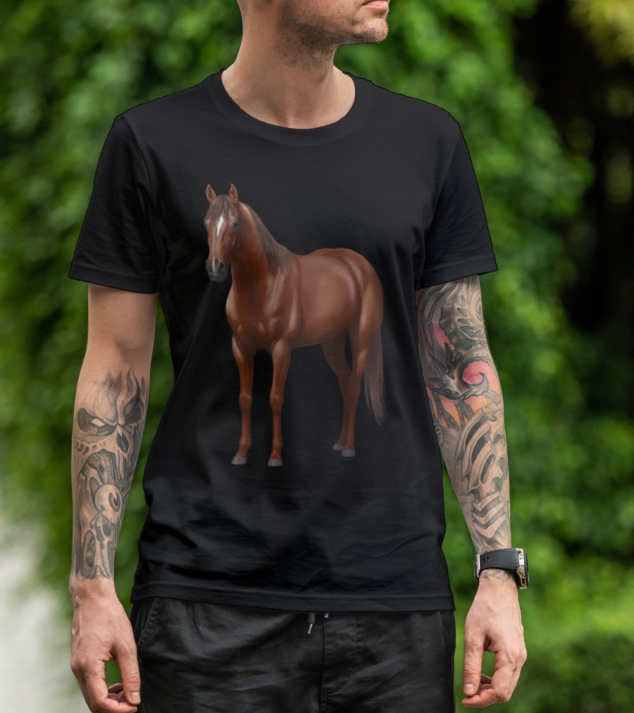 Dark Sorrel Chestnut Quarter Horse Stallion Majestic T-Shirt