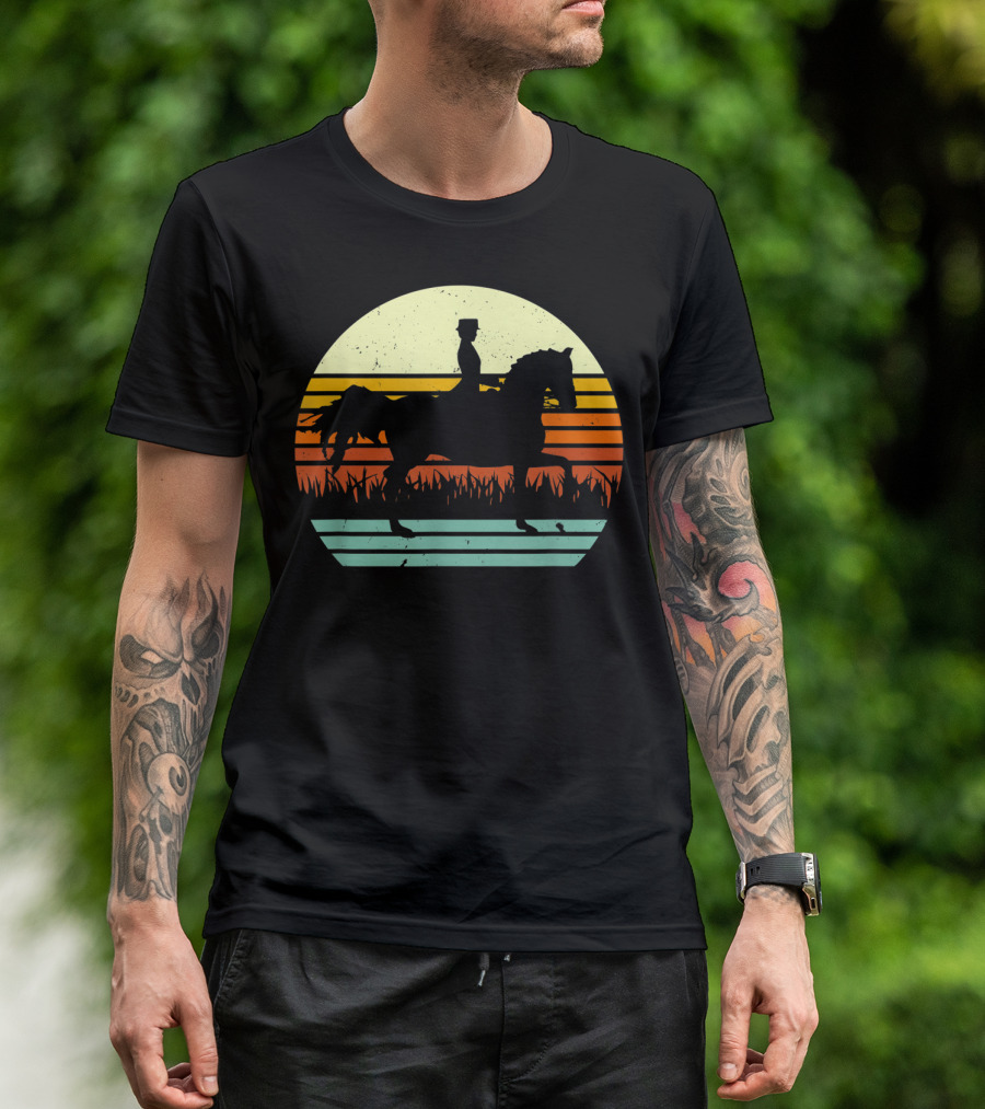 Dressage Rider Style Horse Sunset T-Shirt