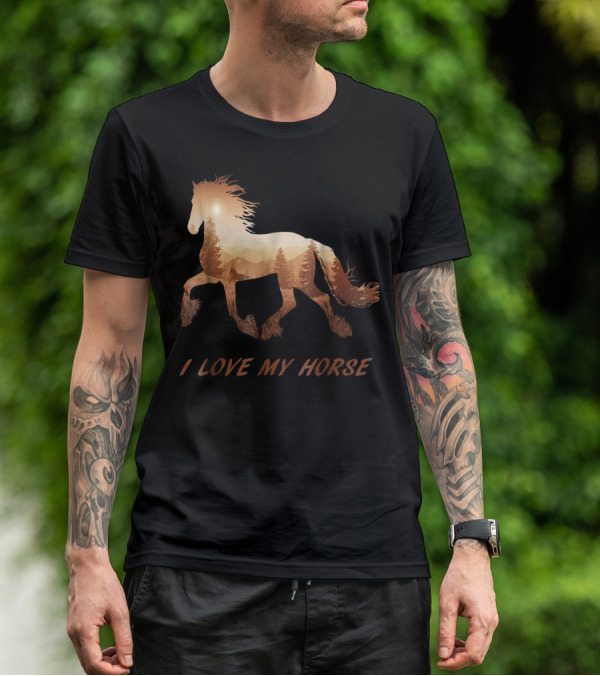 I Love My Horse Riding Sunset T-Shirt