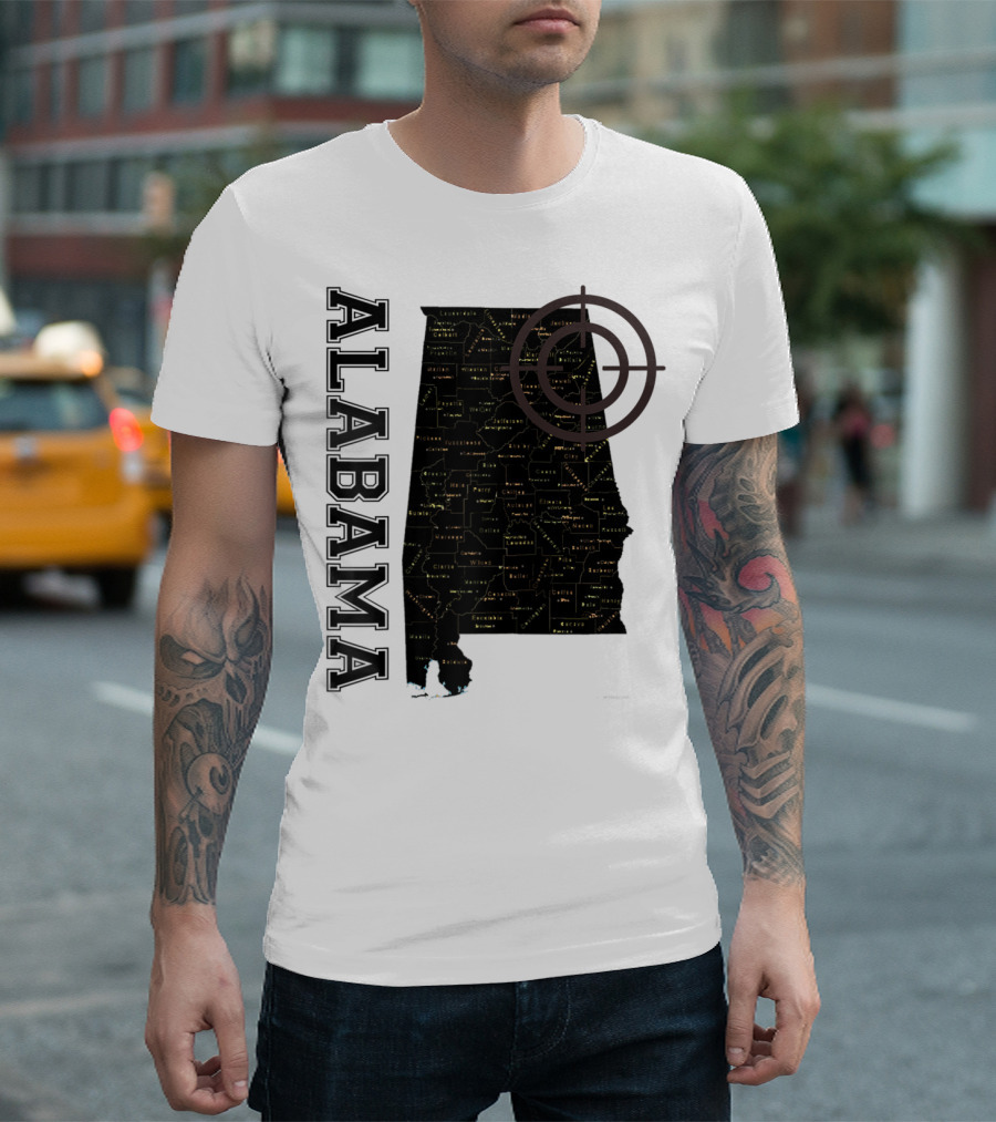 Alabama Vintage Maps Classic with Counties and Target T-Shirt