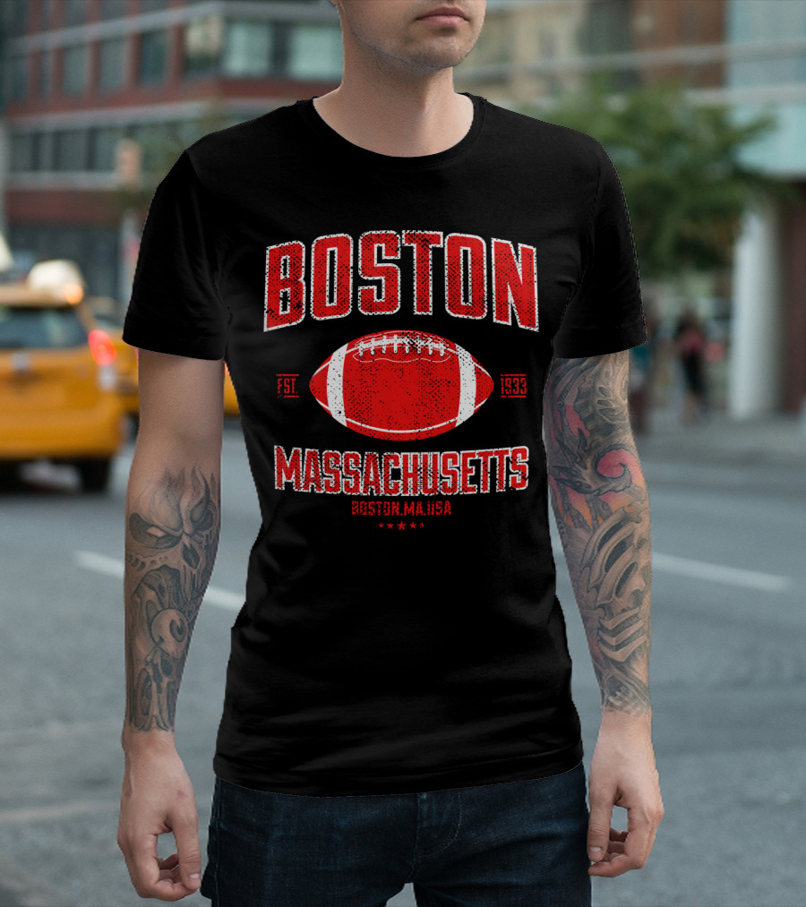 Boston Massachusetts Vintage American Football Est 1933 T-Shirt