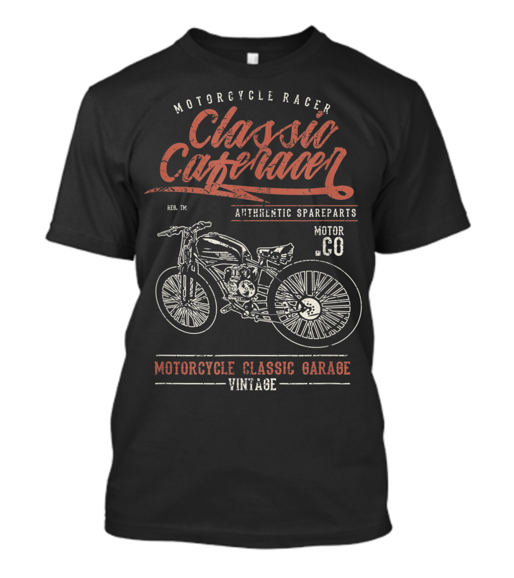 Motorcycle Racer Classic Cafe Racer Authentic Spareparts Vintage Motorcycle Classic Garage T-Shirt