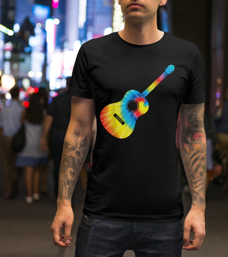 Classic Vintage Guitar Tie-Dye T-Shirt