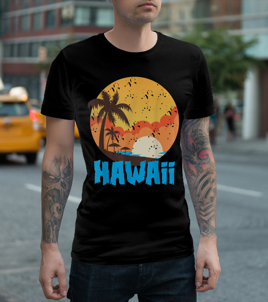 Hawaii Sunset Palm Beach T-Shirt