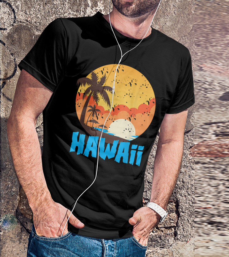 Hawaii Sunset Palm Beach T-Shirt