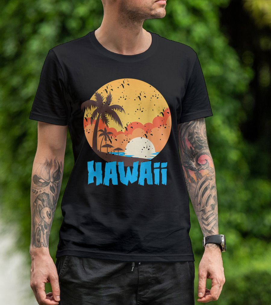 Hawaii Sunset Palm Beach T-Shirt